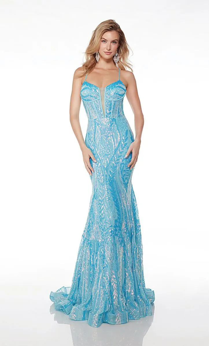 Alyce Paris Illusion Corset Prom Dress 61656