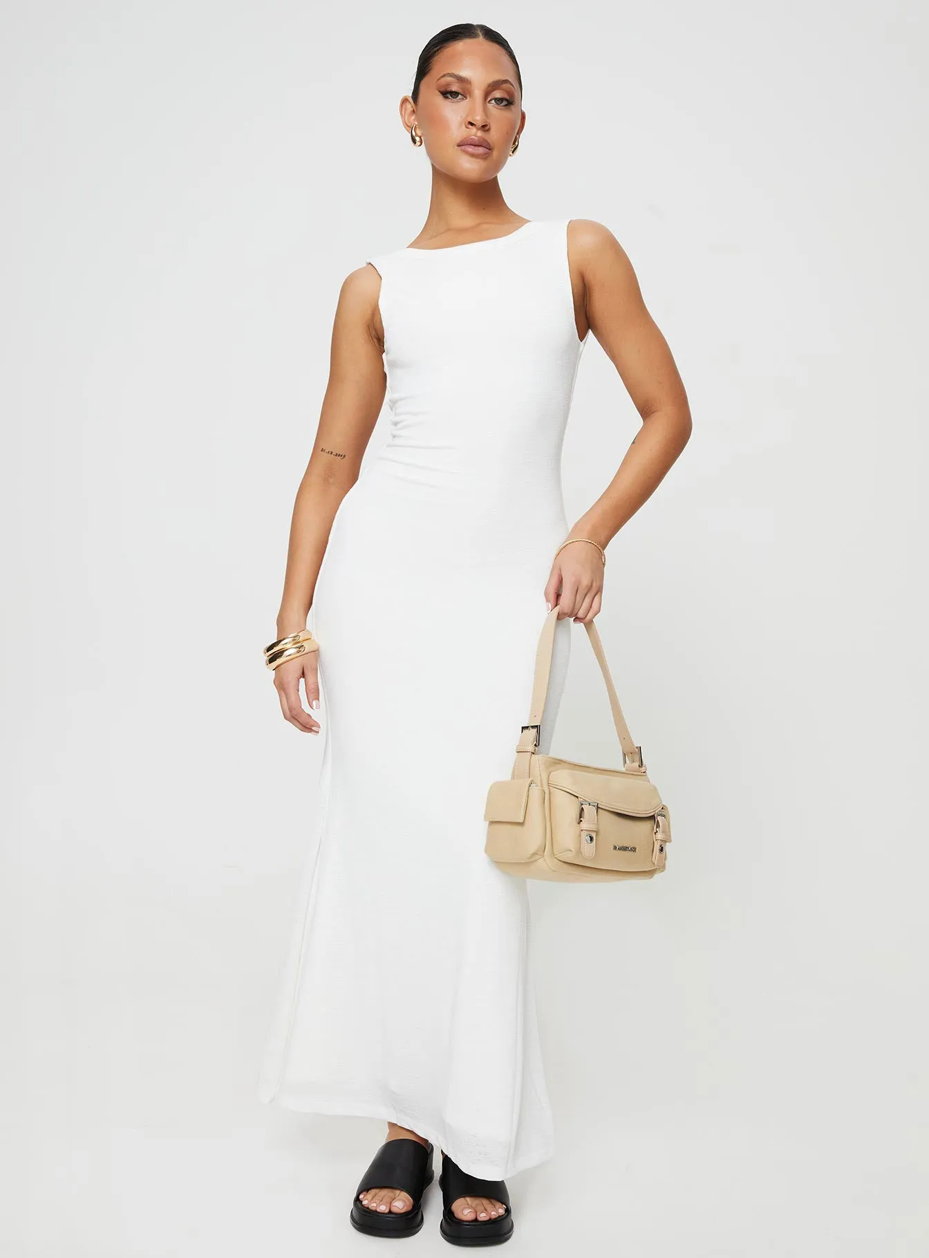 Ashen Maxi Dress White