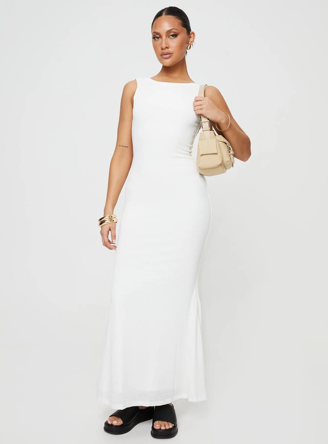 Ashen Maxi Dress White