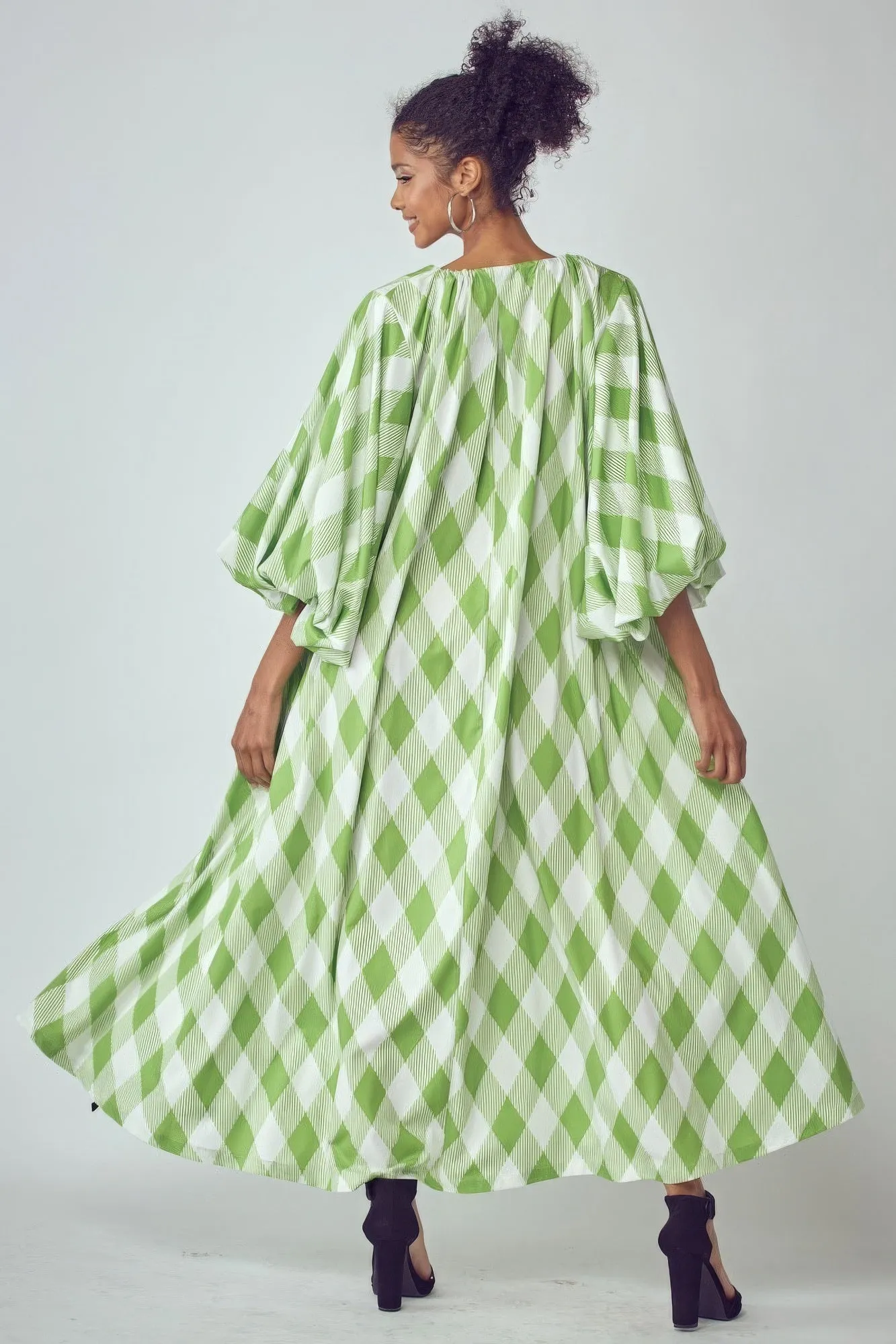 Balloon Sleeves Oversized Pocketed Dress