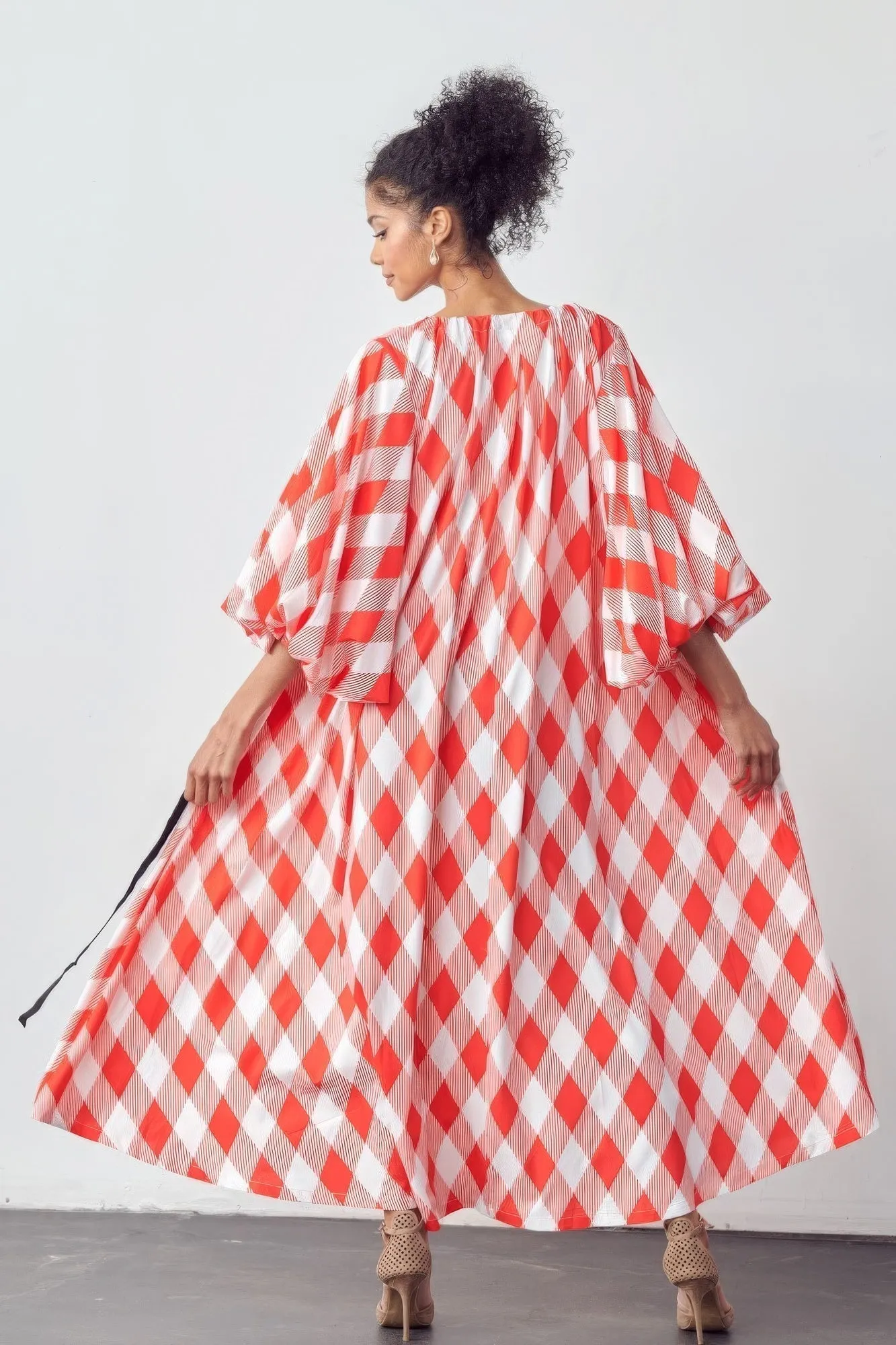 Balloon Sleeves Oversized Pocketed Dress