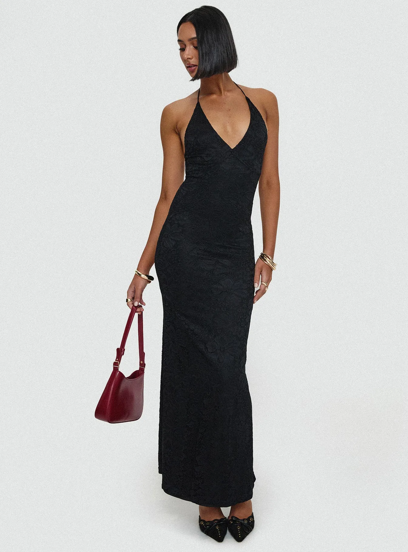 Beautie Halter Maxi Dress Black