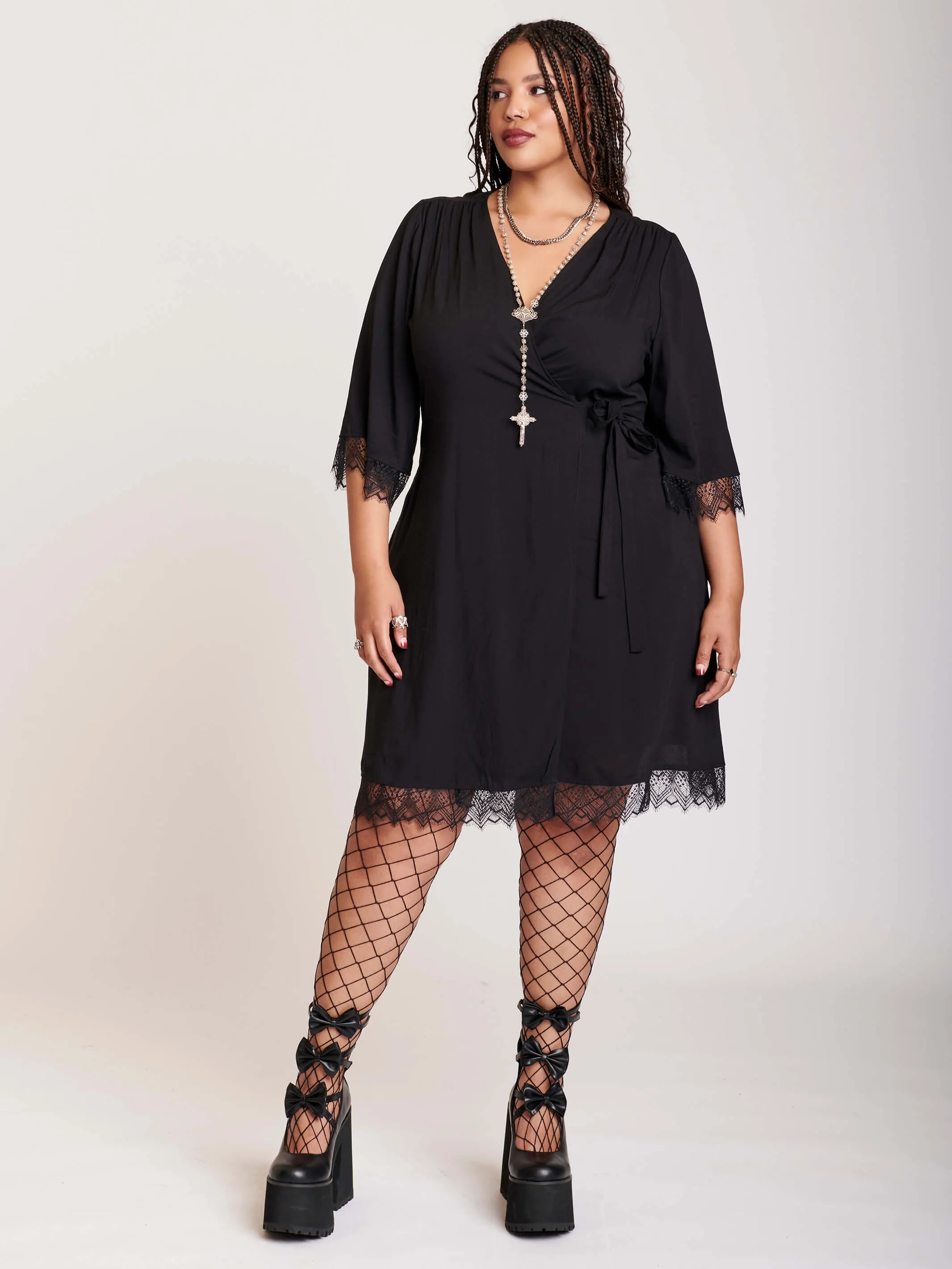 Chantilly Lace Wrap Dress