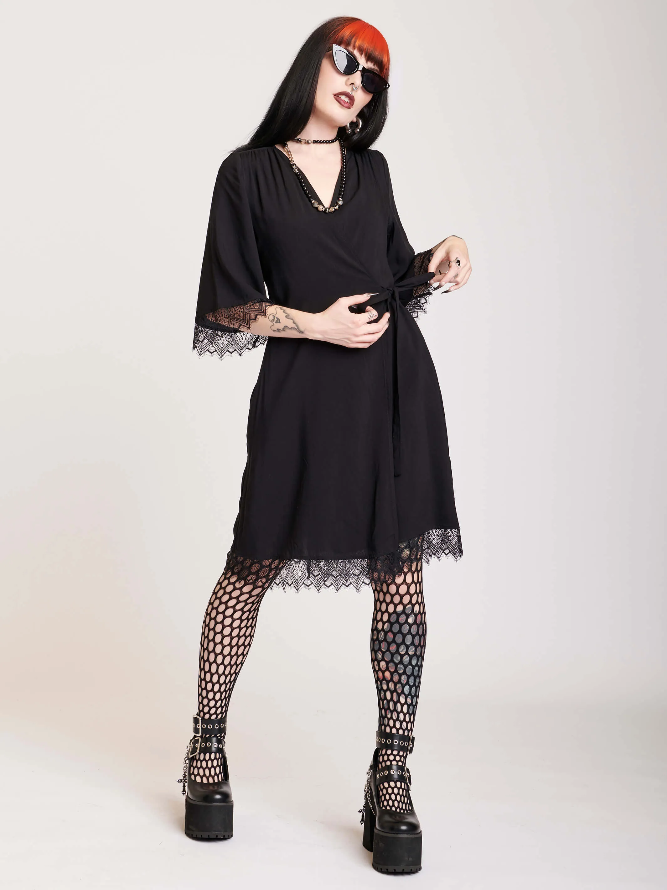 Chantilly Lace Wrap Dress