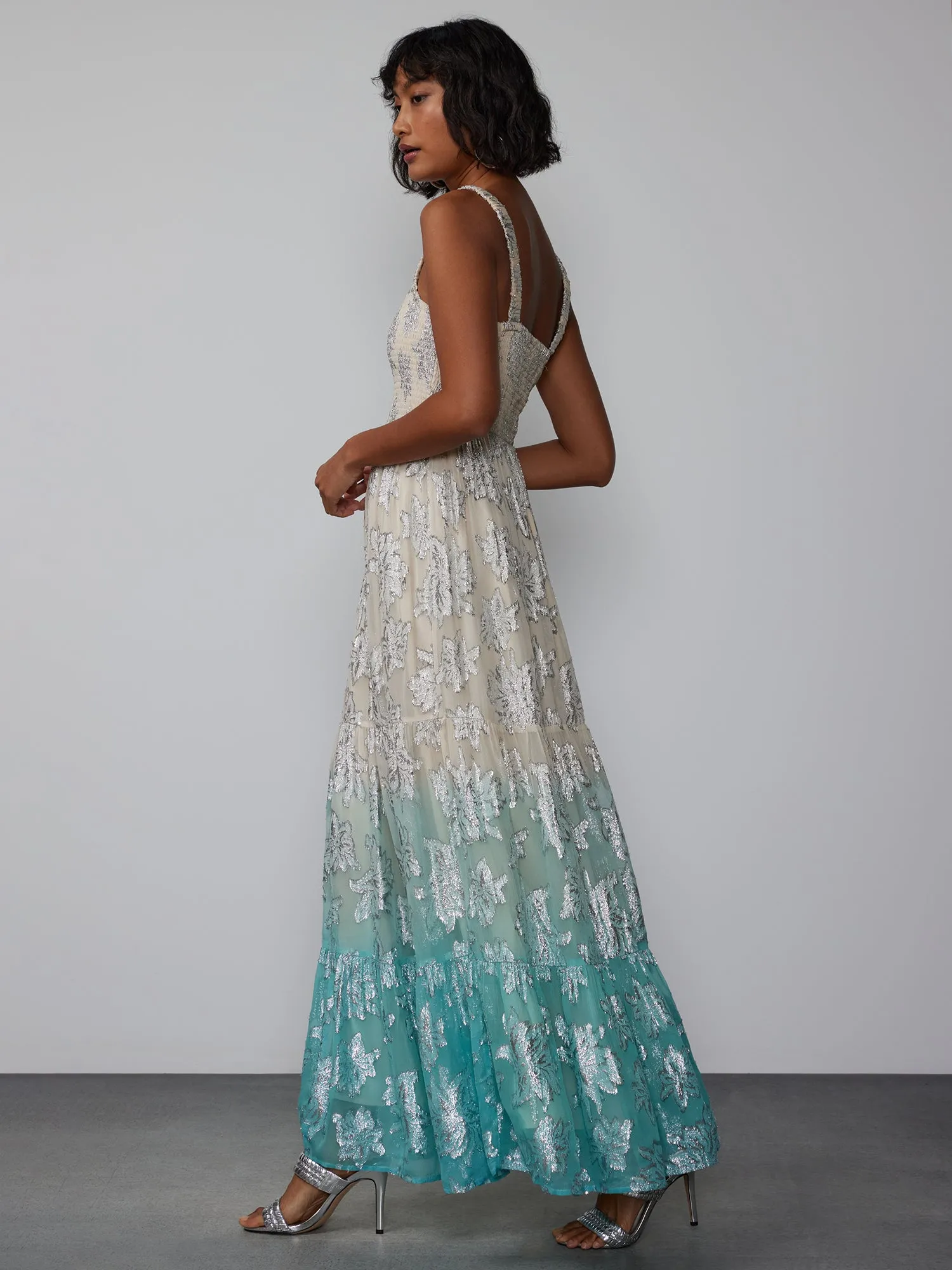 Dip Dye Jacquard Maxi Dress