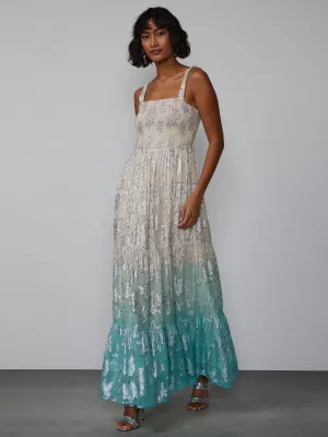 Dip Dye Jacquard Maxi Dress