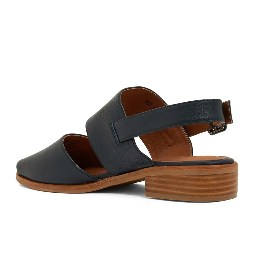 Drew Sandal in Navy Leather