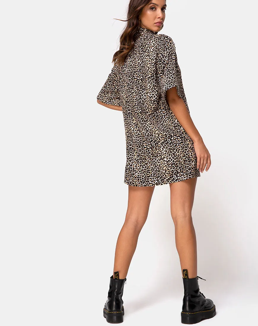 Fresia Mini Dress in Brown Rar Leopard