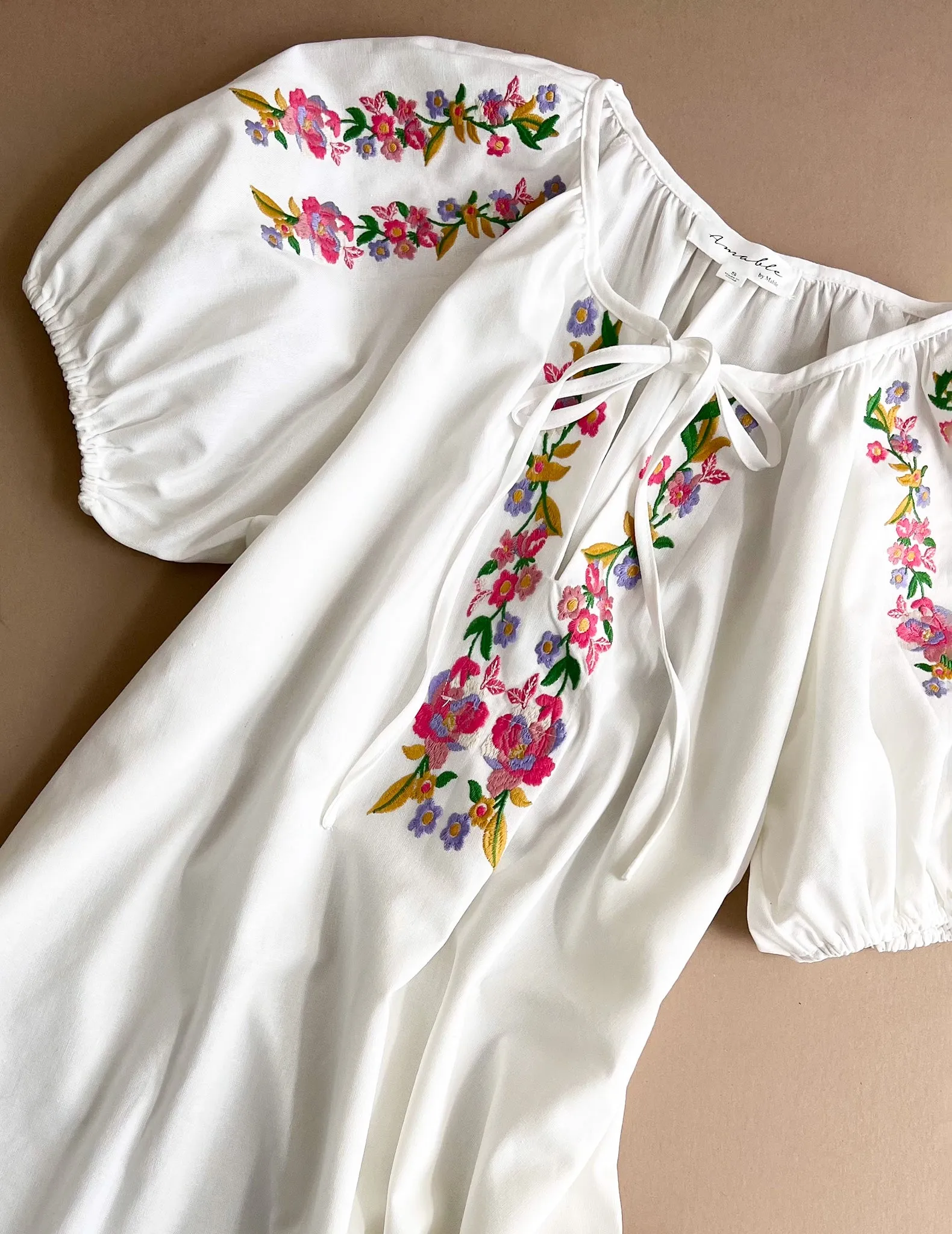 Gretchen Ivory Embroidered Mini Dress