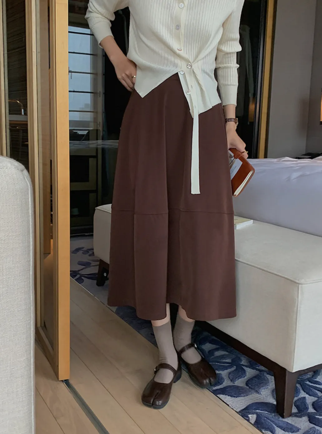 [Korean Style] 6 Color Minimalistic Versatile A-line Long Skirt