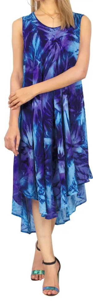 LA LEELA Womens Beach Dress Hawaiian Camp Party Loungewear US 14-20W Violet_Q155