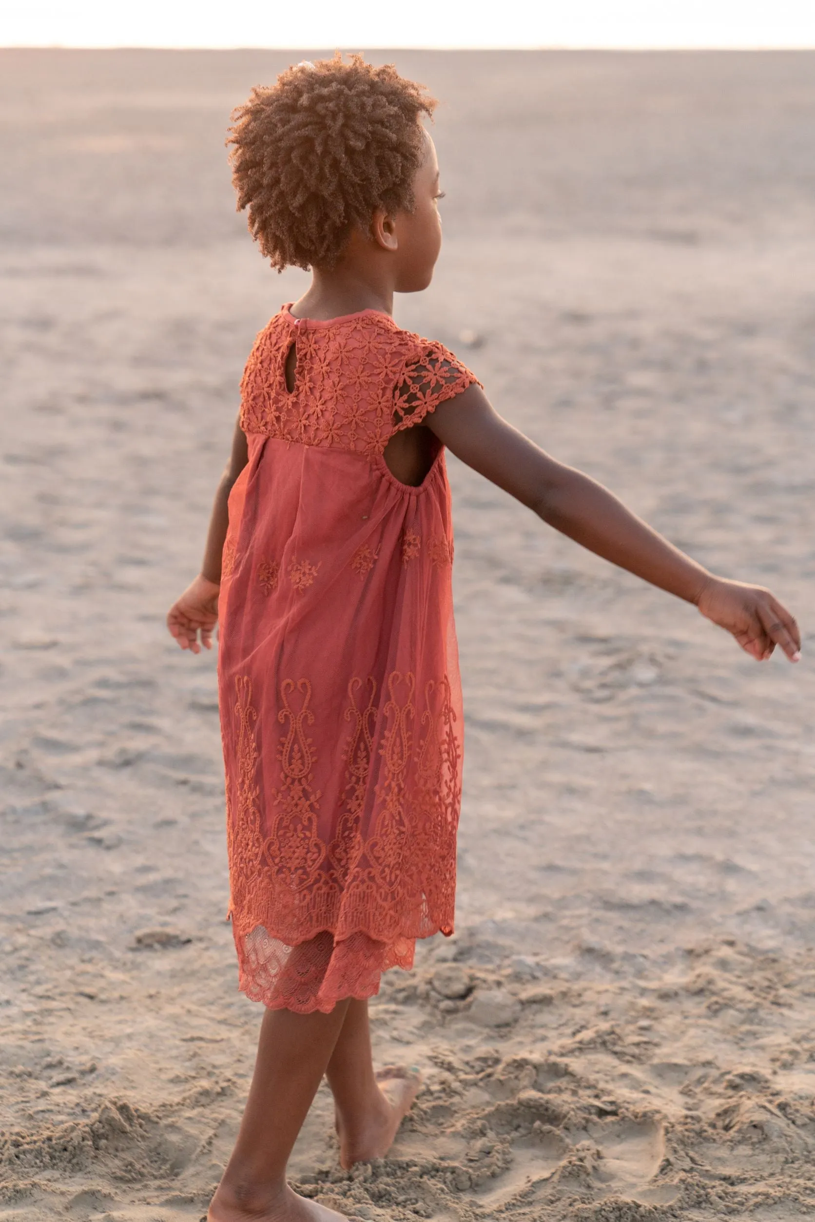 Lace Dress - Terracotta