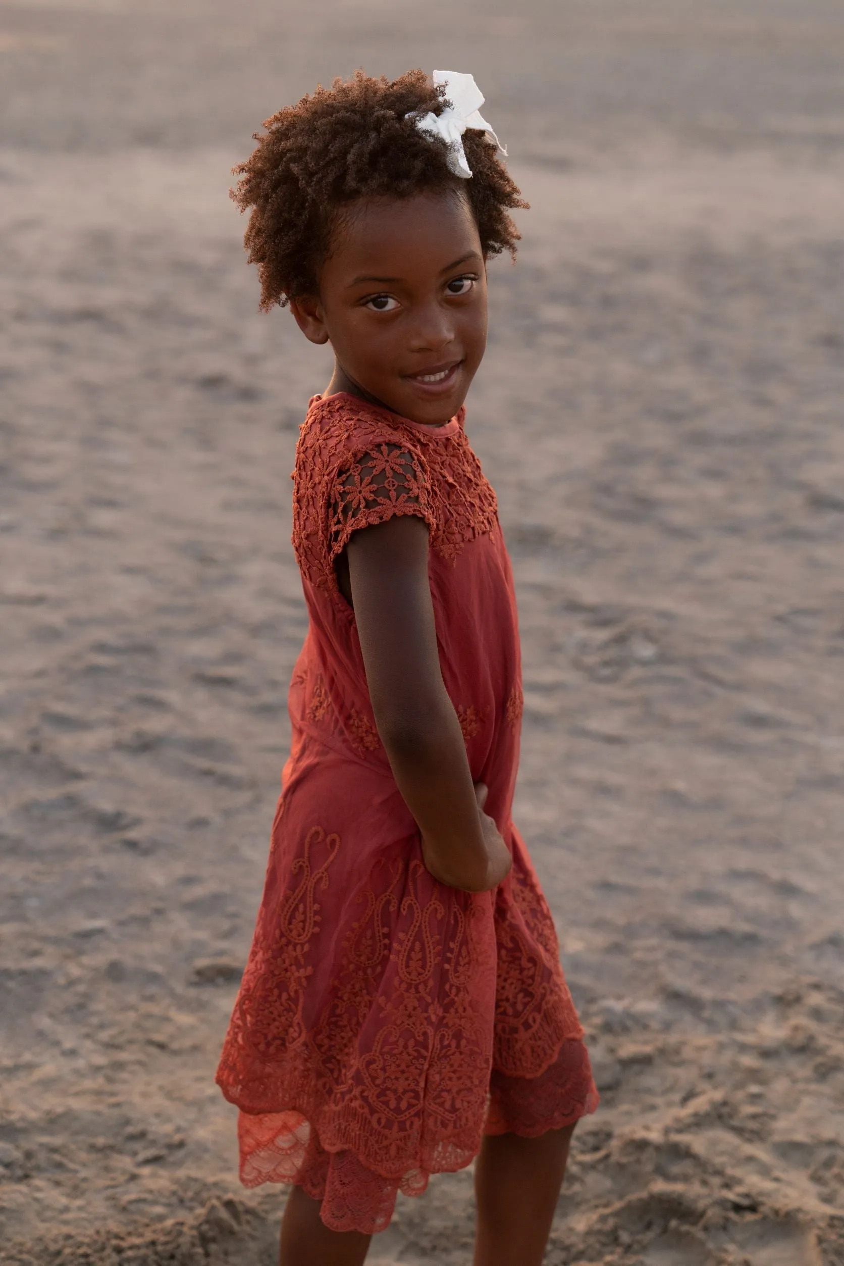 Lace Dress - Terracotta