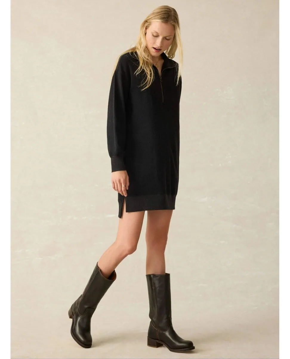 Legend Quarter Zip Dress Heathered Black