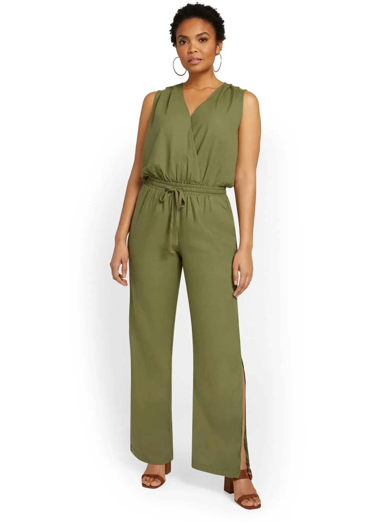 Linen-Blend Jumpsuit