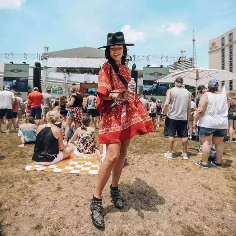 Monet Red Floral Boho Dress