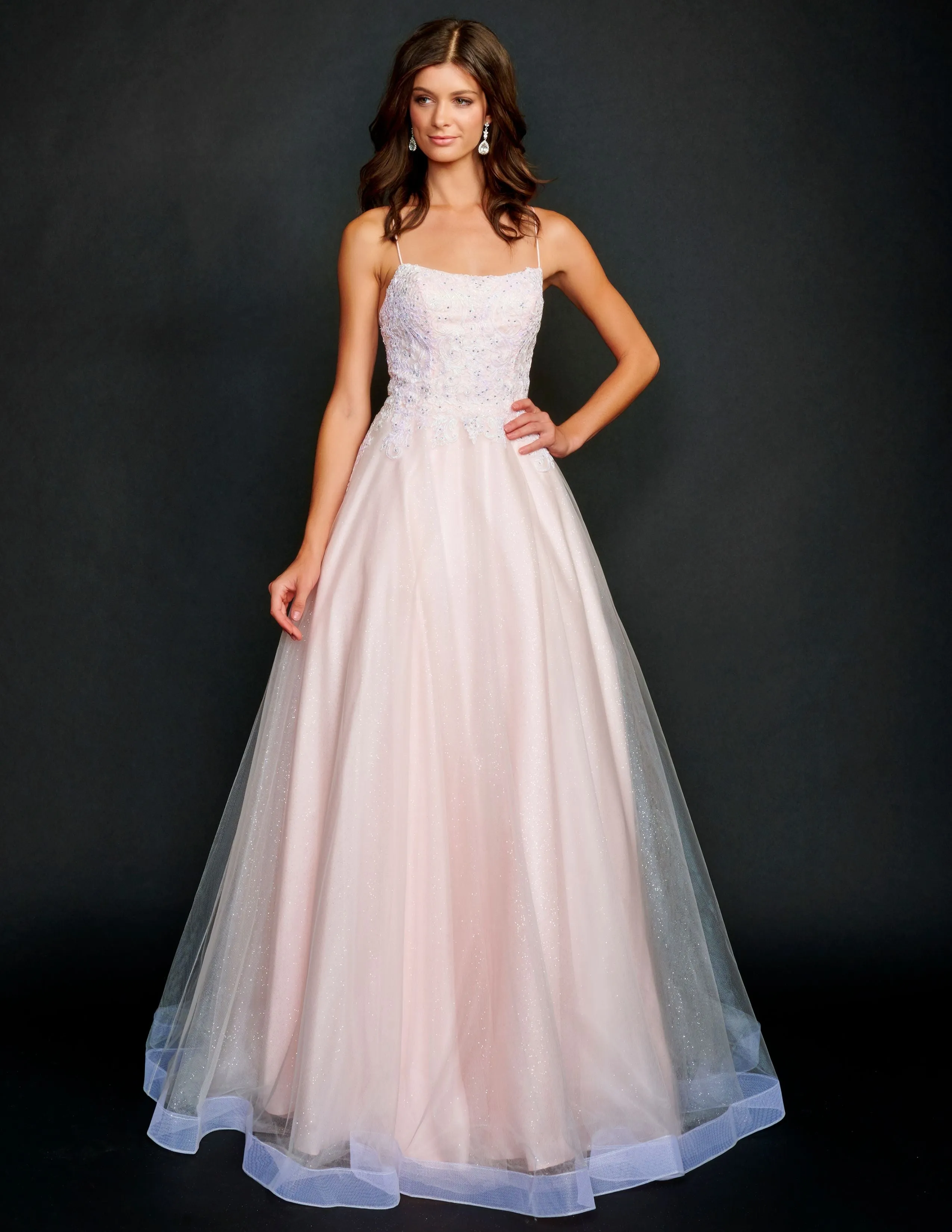 Nina Canacci 3203 Size 8,10,14 Long Ballgown Prom Dress Pageant Gown Light Pink