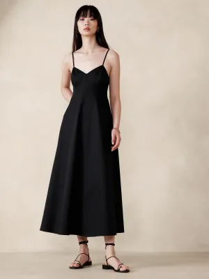 Poplin Cut-Out Maxi Dress