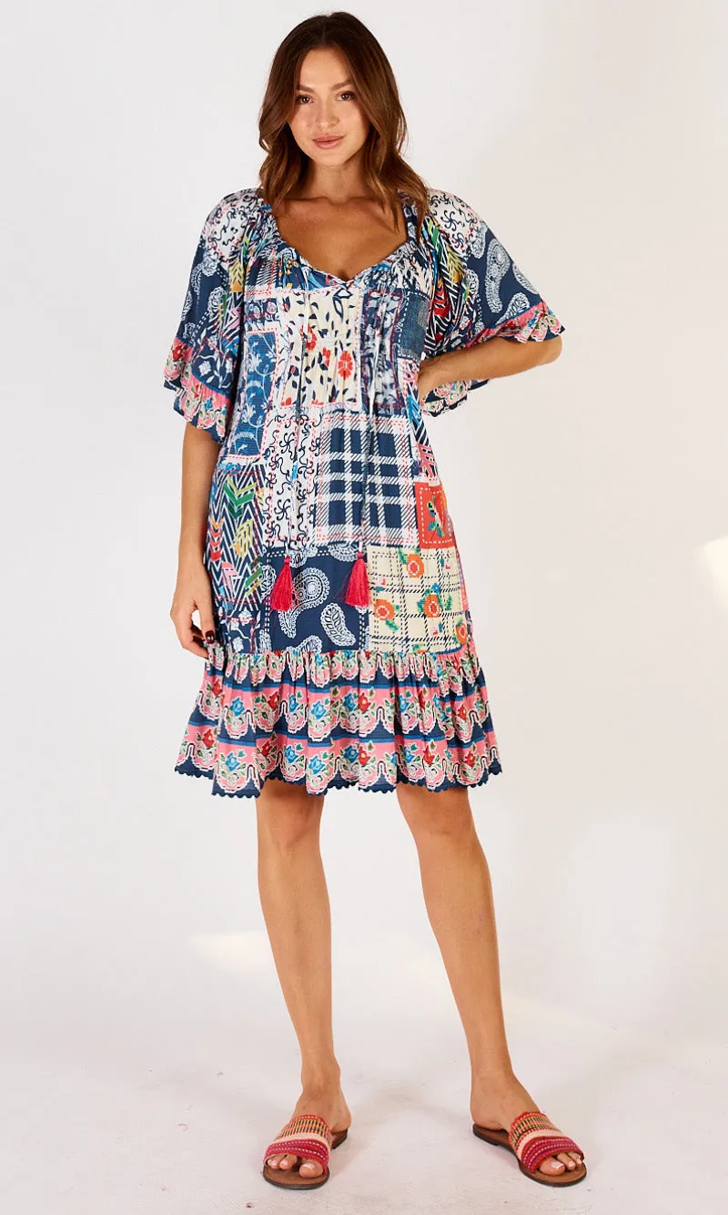 Rayon Shirred Dress Birdie