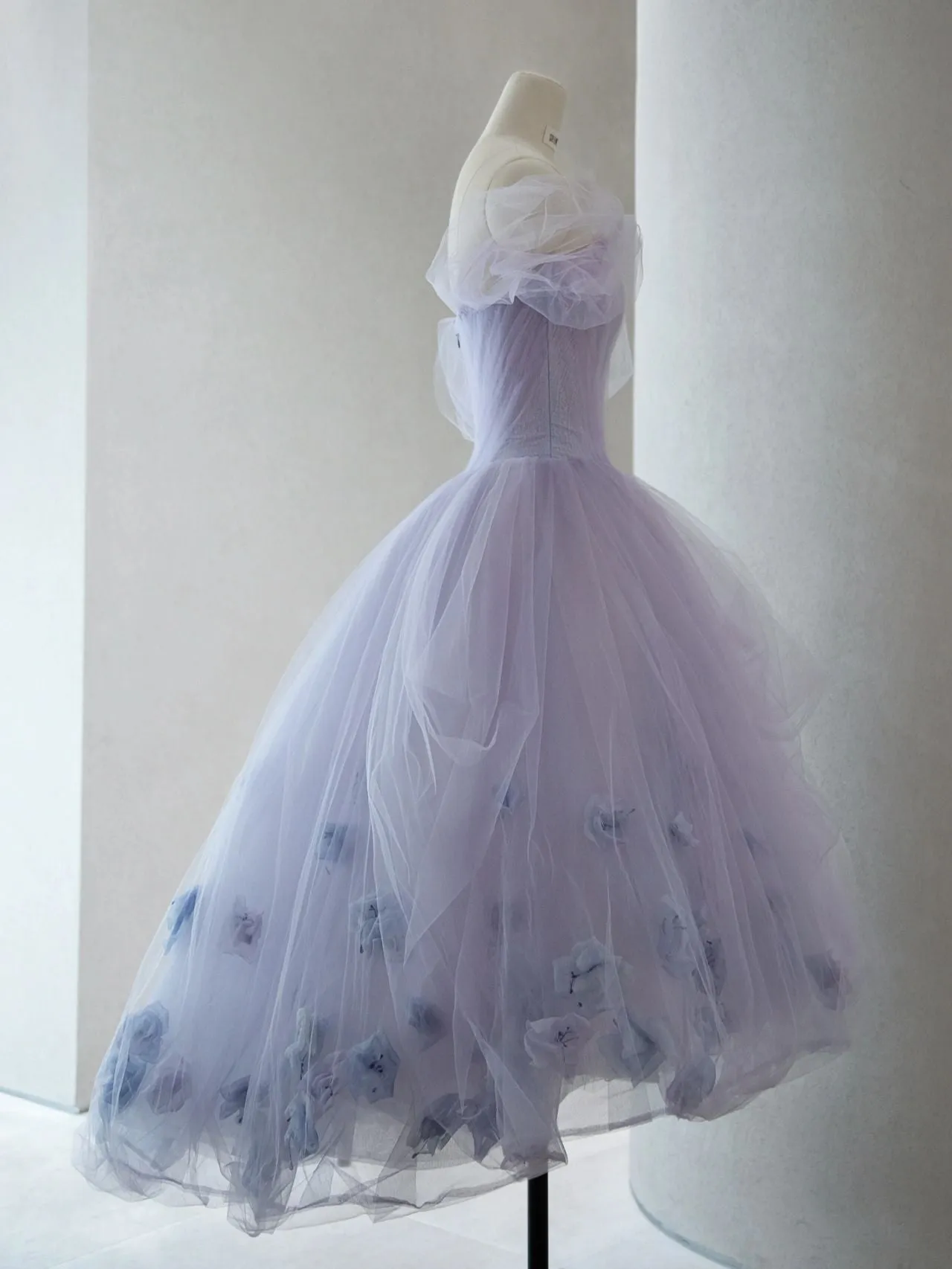 Romantic Lavender Tulle Short Wedding Dress