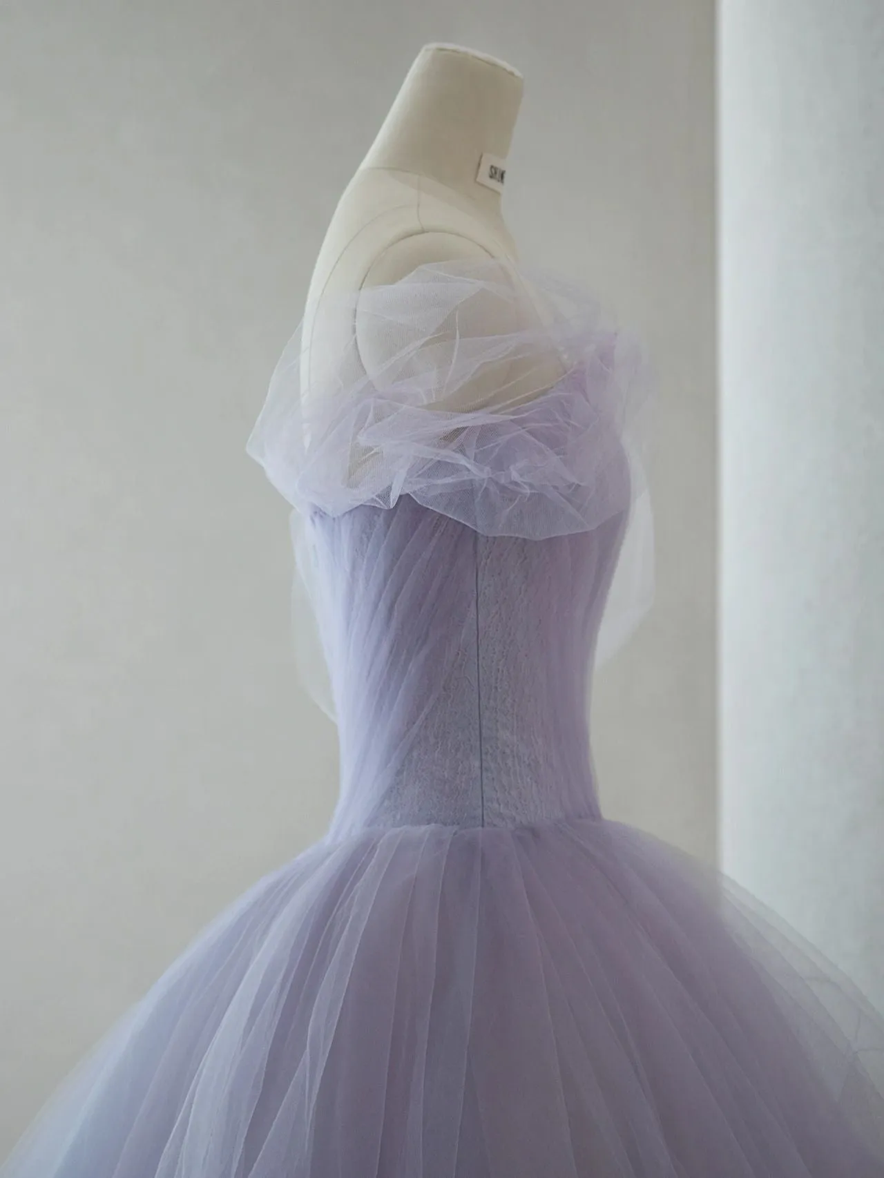 Romantic Lavender Tulle Short Wedding Dress