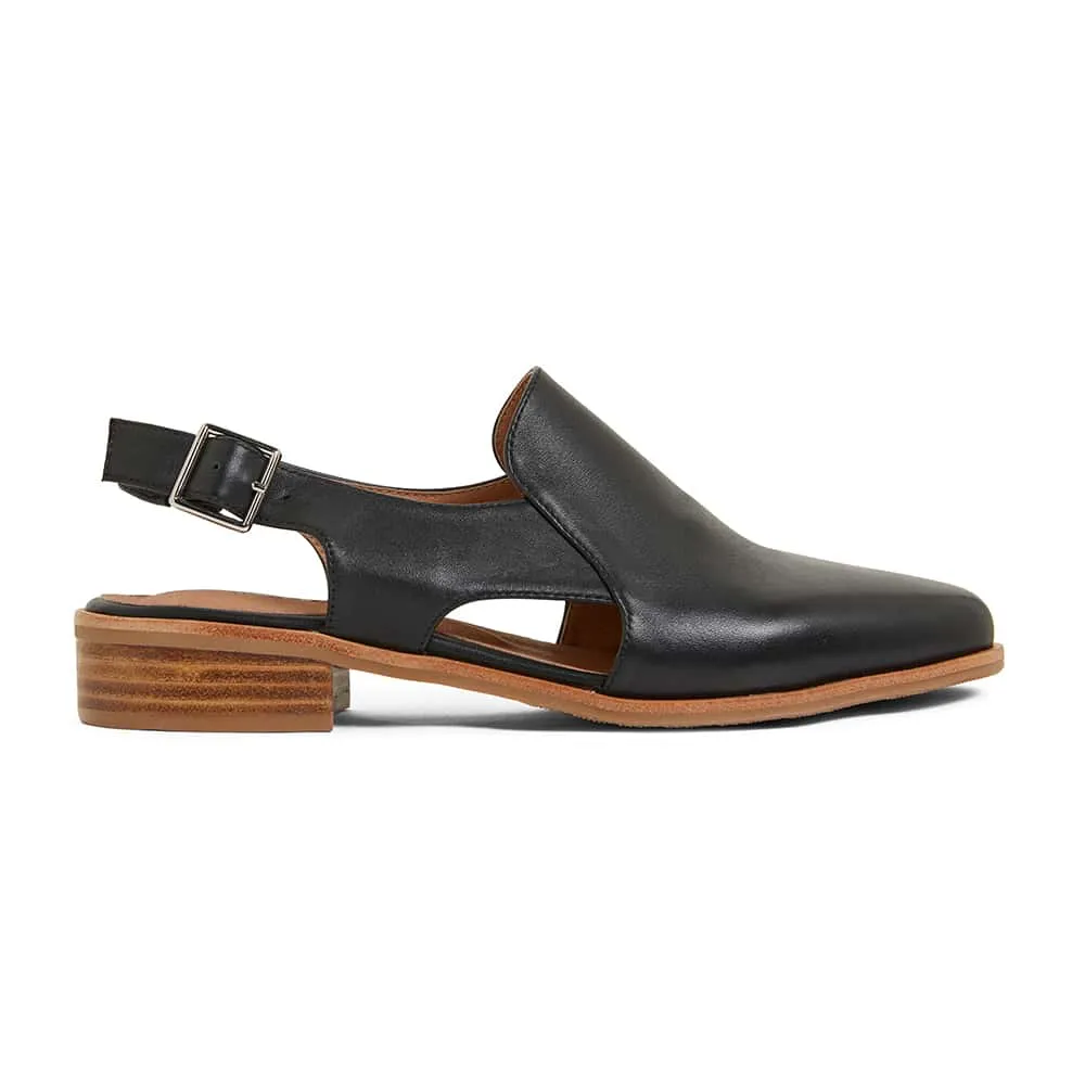 Santiago Sandal in Black Leather