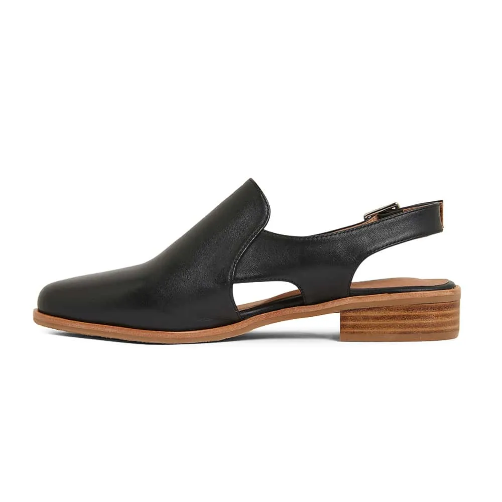 Santiago Sandal in Black Leather