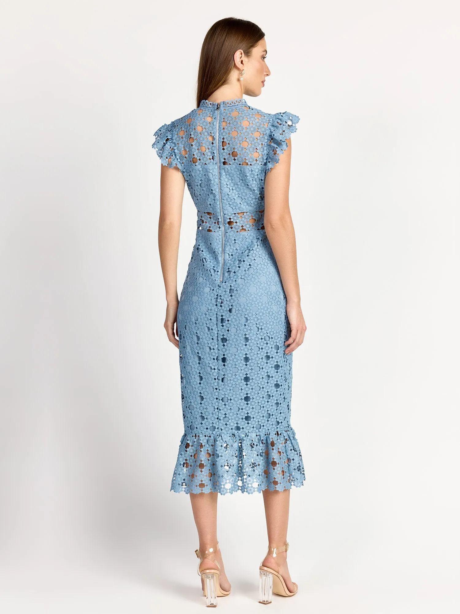 Sleeveless Illusion Crochet Lace Midi Dress - Just Me