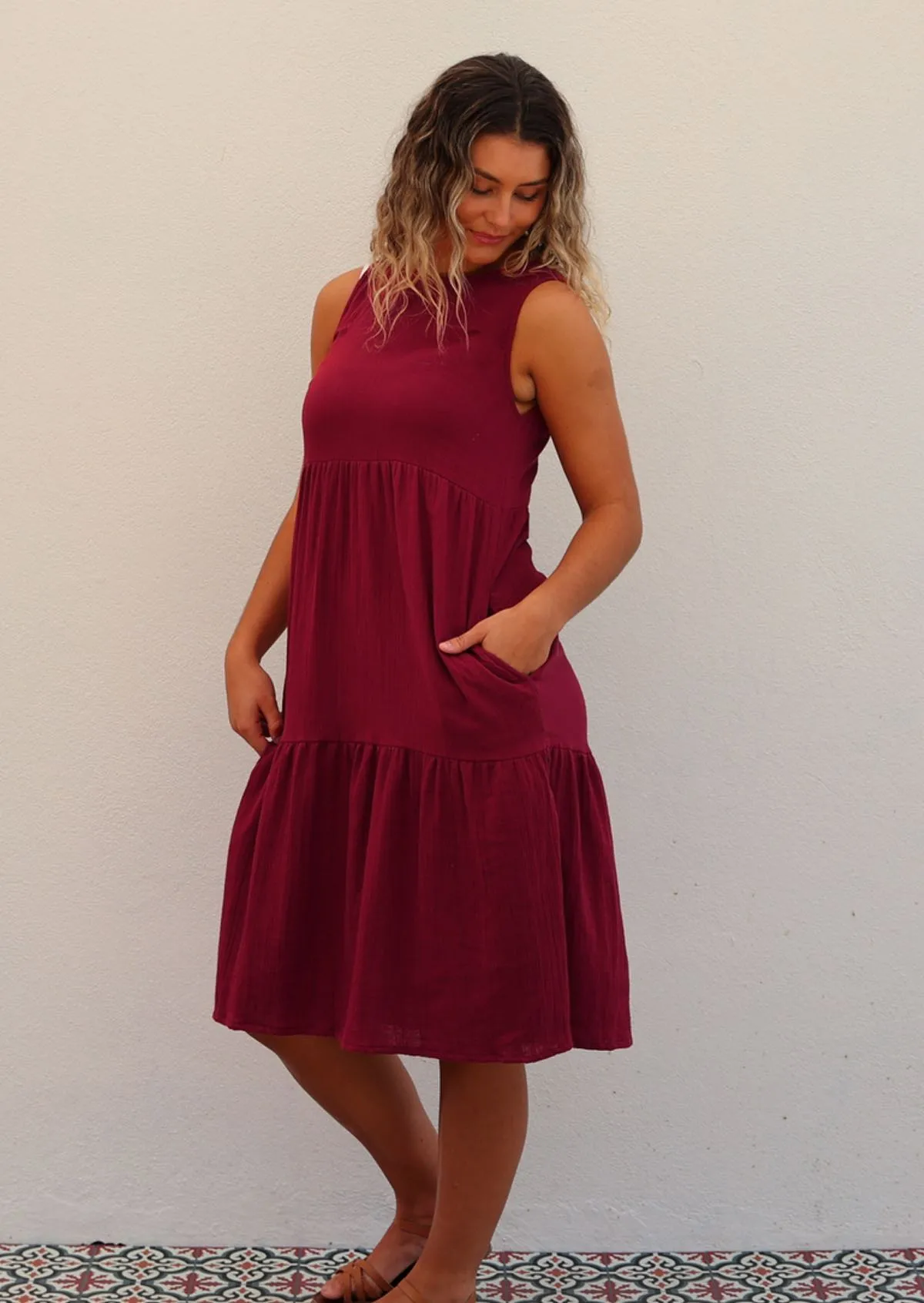 Tully Dress Tibetan Red