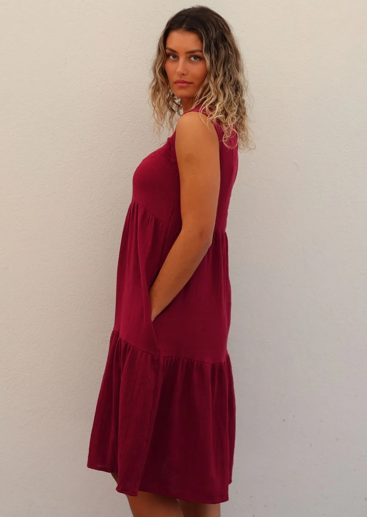 Tully Dress Tibetan Red