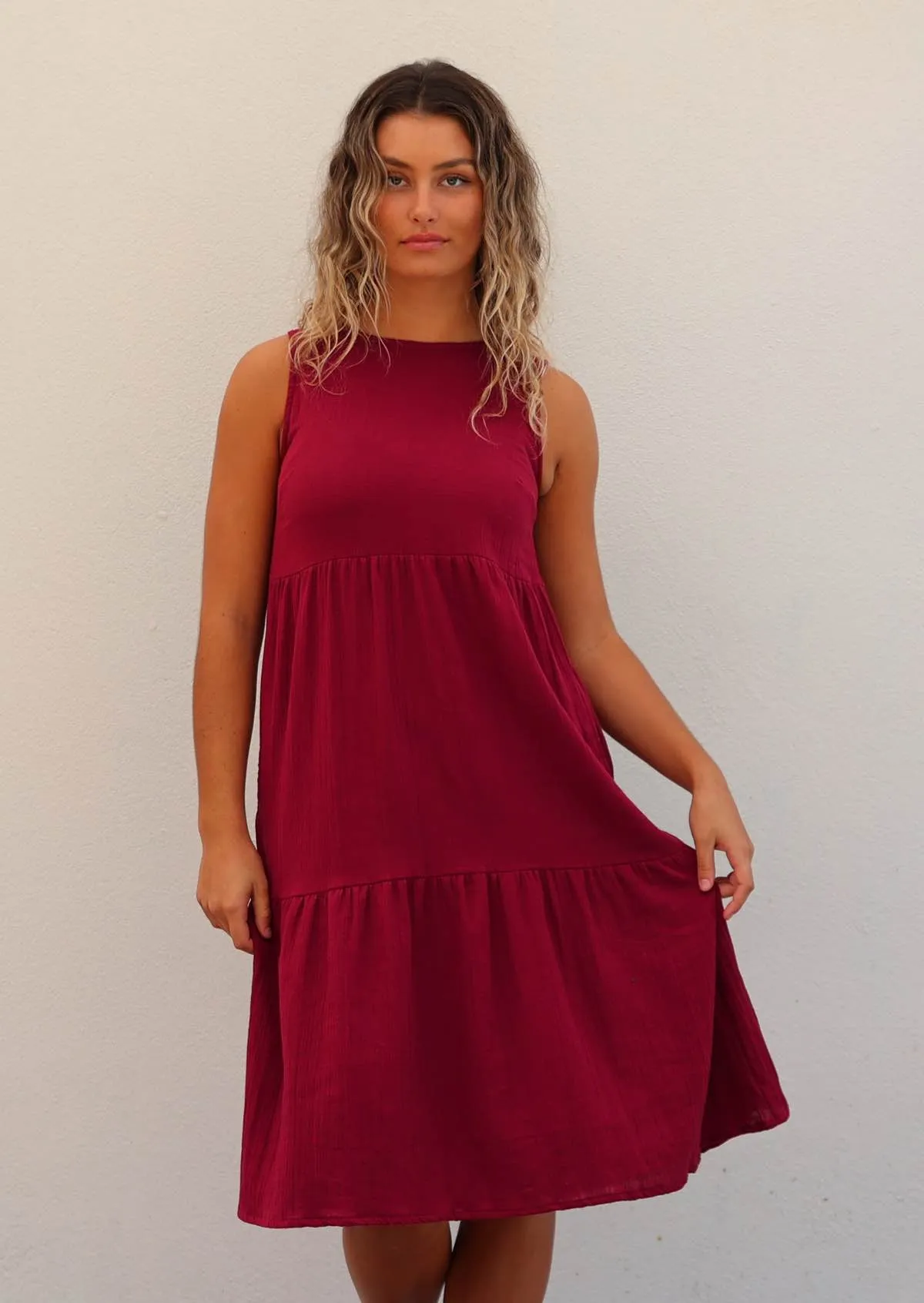 Tully Dress Tibetan Red