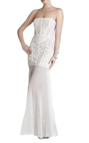 Vivienne Lace Blocked Strapless Dress