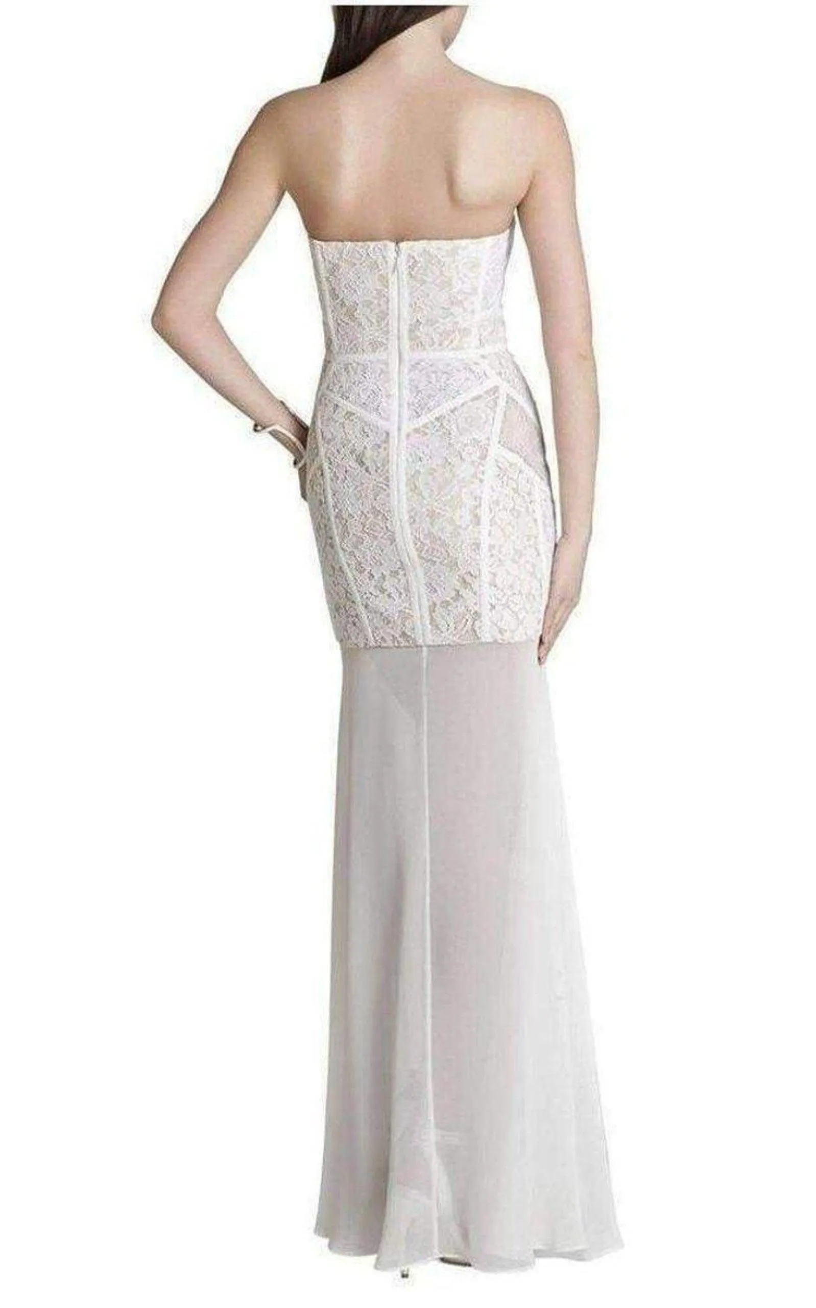 Vivienne Lace Blocked Strapless Dress